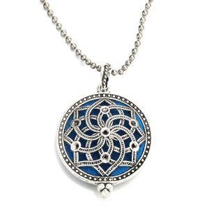 collier pendentif diffuseur huile essentielle fleur de lotus