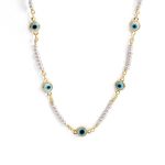 collier oeil bleu turc amulette or