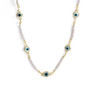 collier oeil bleu turc amulette or