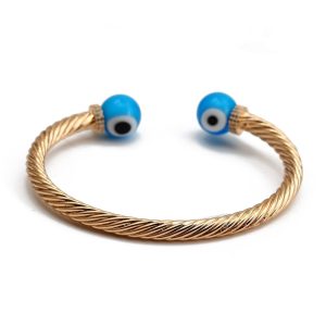 bracelet jonc oeil nazar boncuk or