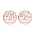 boucle d'oreille arbre de vie or rose