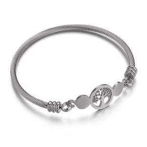 bracelet arbre de vie acier argent