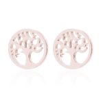 boucle d'oreille arbre de vie or rose